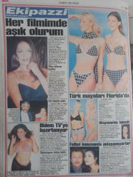 Ekip Haftalık Aktüalite Sinema Tiyatro Müzik ve Magazin Gazetesi - 9 Şubat 1997 - Sevişirken öldürdü! - Öfkeli koca filmde oynayan karısını çekim anında kurşunladı - Erol Macit: ''Cevdet'i asıl ben öldürdüm'' - Kocasını öldürtüp evin kömürlüğüne gömdürmüştü - Karımı, çocuklarımı getirin son bir kez onları göreyim! - Ayhan Melek - Tatil kaçamağı yuva yıktı - Ercan Şahin - Banu Şahin - Gülcan yazıyor - Her filmimde aşık olurum - Rutkay Aziz - Türkan Şoray - Didem Taslan TV'ye hazırlanıyor - Türk mayoları Florida'da - Kıymete bindi - Futbol konusunda anlaşamıyorlar - Görülmemiş Ölüm - Gürbüz Yılmaz - Cani Dadı - 9 Aylık bebeği 'çok ağlıyordu' diye döve döve komaya soktu! fotoğraf ve haberi - Gazete tam değildir sadece 8 sayfası mevcuttur