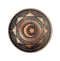 TÜRK DEVLETLERİ TEŞKİLATI BRONZ (OKSİDE) HATIRA PARASI KUTULU / (SIFIR ÜRÜN)