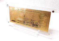 Masa üstü şeffaf sergi standında, Altın 24K Gold 100 $, Altın Varak  100 $, Koleksiyonluk, Hediyelik
