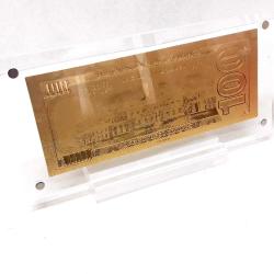 Masa üstü şeffaf sergi standında, Altın 24K Gold 100 $, Altın Varak  100 $, Koleksiyonluk, Hediyelik