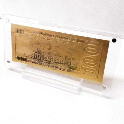 Masa üstü şeffaf sergi standında, Altın 24K Gold 100 $, Altın Varak  100 $, Koleksiyonluk, Hediyelik