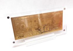 Masa üstü şeffaf sergi standında, Altın 24K Gold 100 $, Altın Varak  100 $, Koleksiyonluk, Hediyelik