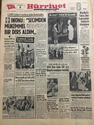 HÜRRİYET GAZETESİ 8 HAZİRAN 1966 YIL : 19 SAYI :6503---İnönü :Seçimden mükemmel bir ders aldım ---Sunay ,Cemal Madanoğlu nu  senatör yaptı ---Sunay ın 17 günlük yurt gezisi bugün başlıyor ---Bolvadin de 600 kişi tai ve  sopalarla Belediye Reisinin  evine hücum etti ---Amerikalı beş turistte  ,2 kilo esrar ele geçirildi ---Belçika kraliçesi  Fabiola nın  kardeşi Don Jaime  9 ay  hapse mahkum oldu ---Argo lügatını bilen polis  2 yankesici  kadını yakaladı ---Spor -Toto da 13 tutturup  eğlenmeye  çıkan altı arkadaş şoföre borçlandı ---Büyükelçi  Tuluy ,Balı Trakya da ki Türklerle Görüşülüyor ---Teknik okulların orta kısmını bitirenler  liseye girebilecek ---Kızını borçtan kurtarmak için bir baba hayatını satılığa çıkardı --Gegiç :Fenerbahçe nin esaslı bir revizyona ihtiyacı var ---Fenerbahçe -Galatasaray pazar gün kü maça  final gözüyle bakıyor ---Amatör Milli Takım Kadrosu Açıklandı ---Antalya Maraton Şampiyonası Yapılıyor --Hakkı Yeten ,Ahmet Şahin i affetti---