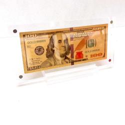Masa üstü şeffaf sergi standında, Altın 24K Gold 100 $, Altın Varak  100 $, Koleksiyonluk, Hediyelik