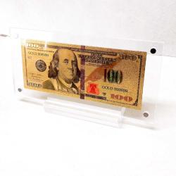 Masa üstü şeffaf sergi standında, Altın 24K Gold 100 $, Altın Varak  100 $, Koleksiyonluk, Hediyelik