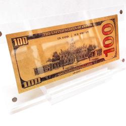 Masa üstü şeffaf sergi standında, Altın 24K Gold 100 $, Altın Varak  100 $, Koleksiyonluk, Hediyelik