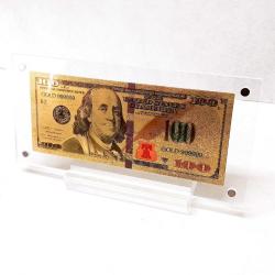 Masa üstü şeffaf sergi standında, Altın 24K Gold 100 $, Altın Varak  100 $, Koleksiyonluk, Hediyelik