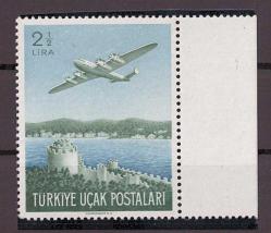 1950 2 1/2 LİRA Uçak Pulu Mnh Lüks