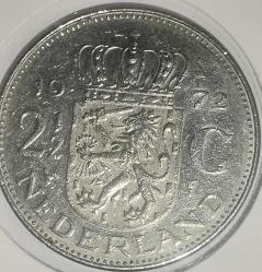 HOLLANDA 1972   2,5 GULDEN   ÖZEL KAPAMASINDA