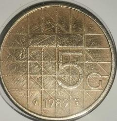 HOLLANDA 1989  5 GULDEN   ÖZEL KAPAMASINDA