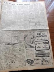 Vatan Gazetesi - 1 Haziran 1962 - Milli Cephe Hükümeti Tılsımı - Buhran Başladı Adalet Partisi Karışık - Başkan Cemal Gürsel Böyle Giderse Ben De İstifa Ederim Diyor - Genelkurmay Başkanı Orgeneral Cevdet Sunay İçimizdeki Karın Ağrısından Kurtulalım Diyor - Başbakan İsmet İnönü'nün İstifa Mektubu - Komünizm Propagandası Yaptığı Sebebiyle Yargılanan Lamia İren - Osman Bölükbaşı Cumhuriyetçi Köylü Millet Partisi'nden İstifa Etti - Füzelerimiz Birinci Oldu - Ekmeğe Zam Meselesi Yeniden Çıkmaza Girdi - Rüzgar Çelebi Çizen Guy Bara - Ünlü Fransız Sinema Sanatçısı Marie Bell İstanbul'a Geliyor - İsmet Paşa Çekilse Yazan Necdet Semizoğlu - Amerika'daki Son Buhranın Asıl Sebebi Çelik Sanayii Mi - Seylan Da Batılılara Ait Petrol Tesislerine El Koydu - Ev Kadın Moda - Üç Perdelik Cinayet Yazan Agatha Christie Yazı Dizisi - Galatasaray 3 Karagümrük 2 - Mithatpaşa Stadı - Beşiktaş Karıştı - Fenerbahçeli Eski Futbolcu Fikret Kırcan Aniden Hastalandı - Dünya Kupası Maçları Neticesi - Feriköyspor