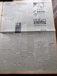 Vatan Gazetesi - 27 Kasım 1953 - Ahmet Emin Yalman Köşe Yazısı - Sovyet Rusya 4 Dış Bakanı Toplantısına iştirak Edecek - Otomobil Yarışlarının Neticesi Belli Oldu - Başbakan Adnan Menderes Ankara'ya Gitti - Öldürmeden Sanık Dilsizin Duruşması Başladı - Yunan Dış bakanı Stefanopulos Türk Dostluğu Esastır Dedi - Avrupa Ordusu İçin Verilen Kararlar - Basın Ve Ceza Kanunlarında Değişiklik Hazırlığı - Tütün Kongresi Bursa'da Toplandı - İngilterede Gece Maçı Sayısı Arttı - Yeşil Gözlü Soledad Yazan Greta Granor Yazı Dizisi - Sadık Aldoğan Başbakan Adnan Menderes'e Hakaretten Mahkum Oldu - Churchill Kabinesi Müşkül Durumda - Türk Amerikan İngiliz Dostluk Grubu Kuruldu - Samsun Liman İnşaatı Başladı - Afrika'da 4 Ay Yazan Tunç Yalman Yazı Dizisi - Kılıçali Hamamı Yazan Adnan Veli Yazı Dizisi - Yeni Bir Ticaret Şekli Senetsiz Sepetsiz Taksitle Satış - Veba Yazan Albert Camus Yazı Dizisi - Sinema Tenkidleri - Dört Dakikada İnsanı Öldüren Müthiş Bir Zehirli Gaz - Arsenal Takımının Öncülüğü