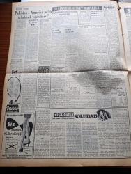 Vatan Gazetesi - 29 Kasım 1953 - Ahmet Emin Yalman Köşe Yazısı - Memurlara Dört Aylık Tazminat Verilecek - Dost Pakistan Devlet Başkanı Gulam Muhammed Ankara'da - Amerikan Başkanı Eisenhower'in Bir Sualine Gulam Muhammed Hem Pakistanlıyım Hem Türküm Dedi - Piyes Yazarı Eugene O'Neill Öldü - Sedat Simavi'nin Müdafaası Dün Yapıldı - Türk Yugoslav Ve Yunan Hava Planı Hazırlandı - İngiltere'nin İran'la Siyasi Münasebeti - Türkiye Mısır'a Yeni Bir Nota Verdi - Yeşil Gözlü Soledad Yazan Greta Granor Yazı Dizisi - Yakalanan Manitacılar - Fransa Sömürge Rejimi - Fotoğraflarla Haberler - İtalya İle Telefon İrtibatı Kuruldu - Kılıçali Hamamı Yazan Adnan Veli Yazı Dizisi - Dikkat Nihat Erim - Veba Yazan Albert Camus Yazı Dizisi - Arı Unları - Tiyatrolar Sinemalar Programı - Minerva Dikiş Makineleri - Good Year Lastikleri - Hanomag Pikap Ve Kamyonetleri - Fransa Sömürge Rejimine Yeni Bir Veçhe Veriyor