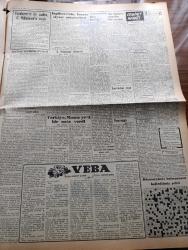 Vatan Gazetesi - 29 Kasım 1953 - Ahmet Emin Yalman Köşe Yazısı - Memurlara Dört Aylık Tazminat Verilecek - Dost Pakistan Devlet Başkanı Gulam Muhammed Ankara'da - Amerikan Başkanı Eisenhower'in Bir Sualine Gulam Muhammed Hem Pakistanlıyım Hem Türküm Dedi - Piyes Yazarı Eugene O'Neill Öldü - Sedat Simavi'nin Müdafaası Dün Yapıldı - Türk Yugoslav Ve Yunan Hava Planı Hazırlandı - İngiltere'nin İran'la Siyasi Münasebeti - Türkiye Mısır'a Yeni Bir Nota Verdi - Yeşil Gözlü Soledad Yazan Greta Granor Yazı Dizisi - Yakalanan Manitacılar - Fransa Sömürge Rejimi - Fotoğraflarla Haberler - İtalya İle Telefon İrtibatı Kuruldu - Kılıçali Hamamı Yazan Adnan Veli Yazı Dizisi - Dikkat Nihat Erim - Veba Yazan Albert Camus Yazı Dizisi - Arı Unları - Tiyatrolar Sinemalar Programı - Minerva Dikiş Makineleri - Good Year Lastikleri - Hanomag Pikap Ve Kamyonetleri - Fransa Sömürge Rejimine Yeni Bir Veçhe Veriyor