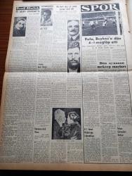 Vatan Gazetesi - 3 Aralık 1953 - Ahmet Emin Yalman Köşe Yazısı - Ticaret Bakanlığı Yeni Faaliyete Hazırlanıyor - Ahmet Emin Yalman'a Suikast Duruşmasına Dün De Devam Edildi - Necip Fazıl Kısakürek'in Mısır'daki İhvanı Muslimin Cemiyeti İle İlişkisi Olduğu Tespit Edildi - Cevat Rifat Atılhan Tahliye Oldu - İnsan Hakları Haftası Başladı - Ney Üstadı Süleyman Erguner Öldü - İngiltere'de 1 Milyon İşçi Grev Halinde - Yeşil Gözlü Soledad Yazan Greta Granor Yazı Dizisi - Tekel Genel Müdürlüğünde Bir Yolsuzluk Meydana Çıkarıldı - Veba Yazan Albert Camus Yazı Dizisi - Siyasal Bilgiler Fakültesinin Yıldönümü - Amme İdaresi Enstitüsü - Hoş Memo Karikatür - Londra'da Bir Cami Yaptırılacak - Beria'nın Adı Sovyet Ansiklopedisinden Çıkarıldı - Sigara Zifirinde Kanser Yapan Bir Madde Varmış - Çarşaf Giyenler - Afrika'da 4 Ay Yazan Tunç Yalman Yazı Dizisi - Vefa Beykoz'u Dün 4 1 Mağlup Etti - Şehir Tiyatrosunda Semerkant'ta Oyunu - Gripin - Beden Terbiyesi Genel Müdürlüğü Lağvediliyor - Çeşit Mağazası