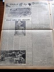 Vatan Gazetesi - 22 Ekim 1953 - Ahmet Emin Yalman Köşe Yazısı - Millet Partisi Davasına Dün Bakıldı - Amerika'da Dış Yardım Dairesi Lağvediliyor - İsrail Ürdün İhtilafı - Suriye Hatay'dan Başka Urfa Harran Antep Tarsus Ve Adana'yı Da İstiyorlar - İtalya'da Trieste İçin Nümayişler Oldu - Amerika Dışişleri Bakanı John Foster Dulles Rusya'ya Meydan Okudu- Fenerbahçe Manchester City'e 5 1 Mağlup Oldu - İngiltere Avrupa Karması 4 4 Berabere Kaldı - Yeşil Gözlü Soledad Yazan Greta Granor Yazı Dizisi - Selim Sarper'in Üç Mesele Hakkında Beyanatı Yazan Kemal Bağlum - Memurların Telefon Konuşmaları Tesbit Ediliyor - Değerli Sanatkar Mücap Ofluoğlu Evlendi - Japonya'da Atom Fiziği Enstitüsü Kuruluyor - Afrika'da 4 Ay Yazan Tunç Yalman Yazı Dizisi - İstanbul Kapılarında Fethin Büyük Tarihî Romanı Yazan Feridun Fazıl Tülbentçi Yazı Dizisi - Operamızın İki Yıldızı Azra Çaplı Eşi Erdoğan Çaplı - Aspirin Tiryakiliği - Öğretim Eğitim Gençliği - Borsa -Türk Gazetecileri İran Başbakanı Zahidi'yi Ziyaret