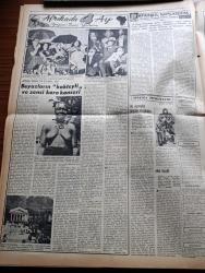 Vatan Gazetesi - 27 Ekim 1953 - Ahmet Emin Yalman Köşe Yazısı - Narlı Gaziantep Hattı Dün İşletmeye Açıldı - Millet Partisi Davasının Bazı Şahitleri Dinlendi - Millet Partisi Davasına 3. Sulh Ceza Bakacak - Avrupa'daki Müttefik Komutanlığı Başkomutanı General Gruenther 28 Ekim'de Geliyor - İran Başbakanı Zahidi Türk İran Dostluğu Zarurettir Dedi - Gizli Nurculuk Teşkilatına Dair Yeni Bir Vesika Ele Geçmiştir - Saidi Kürdi - Yeşil Gözlü Soledad Yazan Greta Granor Yazı Dizisi - Deniz Adamları Sendikası - Amerika'nın Hür Memleketlere Mali Yardımı Sona Eriyor - Adana'nın yeni Telefon Santralı Açıldı - Afrika'da 4 Ay Yazan Tunç Yalman Yazı Dizisi - Beyazların Kokteyli Ve Zenci Koro Konseri - Sinema Tenkidleri Atilla İlhan - İstanbul Kapılarında Fethin Büyük Tarihî Romanı Yazan Feridun Fazıl Tülbentçi Yazı Dizisi - Albert Einstein Tıp Akademisi Kuruluyor - Kısa Pantaloluların Goncourt Mükâfatı -  Borsa - Puro Tuvalet Sabunu - Futbol Federasyonu Başkanı Orhan Şeref Apak'ın Beyanatı - Arsenal