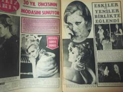 Pazar Haftalık Aktüalite Sinema Tiyatro Müzik ve Magazin Dergisi - 21 Nisan 1972 - Sayı:813 - Filiz Akın - Seher Şeniz - 30 Yıl Öncesinin Modasını Sunuyor - Gülbin Eray - Nazan Berk - Nuran Aksoy - Ülkü Ülker - İrfan Atasoy - Hamiyet Yankı - Seyyal Taner Yeşilçam'a Dönüş Yaptı - Nilgün Utku genç kız oldu ve baloya gitti - Menderes Utku - Nazan Şoray kaleci Yasin'e el koydu - Sevda Nur - Kamuran Ballı - Gülsün Kamu - Nil Başak - Tursil Deterjan Reklamı - Esen Püsküllü - Gülgün Erdem - Seher Şeniz - Sevda Ferdağ, Cüneyt Arkın yatağa girip seviştiler - Meral Küçükerol - Münir Özkul - Türkan Şoray - Piraye Uzun bir ayda üç film çevirdi - Prenses Banu - Bir dişi kaplan - Tamer Yiğit - Nuray Yiğit fotoğraf ve haberi - Tam Takım Dergi