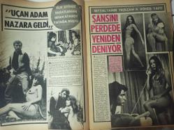 Pazar Haftalık Aktüalite Sinema Tiyatro Müzik ve Magazin Dergisi - 21 Nisan 1972 - Sayı:813 - Filiz Akın - Seher Şeniz - 30 Yıl Öncesinin Modasını Sunuyor - Gülbin Eray - Nazan Berk - Nuran Aksoy - Ülkü Ülker - İrfan Atasoy - Hamiyet Yankı - Seyyal Taner Yeşilçam'a Dönüş Yaptı - Nilgün Utku genç kız oldu ve baloya gitti - Menderes Utku - Nazan Şoray kaleci Yasin'e el koydu - Sevda Nur - Kamuran Ballı - Gülsün Kamu - Nil Başak - Tursil Deterjan Reklamı - Esen Püsküllü - Gülgün Erdem - Seher Şeniz - Sevda Ferdağ, Cüneyt Arkın yatağa girip seviştiler - Meral Küçükerol - Münir Özkul - Türkan Şoray - Piraye Uzun bir ayda üç film çevirdi - Prenses Banu - Bir dişi kaplan - Tamer Yiğit - Nuray Yiğit fotoğraf ve haberi - Tam Takım Dergi