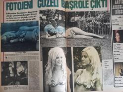 Pazar Haftalık Aktüalite Sinema Tiyatro Müzik ve Magazin Dergisi - 27 Ekim 1972 - Sayı:840 - Seyyal Taner - Nadia - Feyzi Tuna - Burhan Tekinliğ - Salih Güney - İpek Güney - Kuzey Vargın - Zuhal Tan, Nil Göncü'nün ardından Yeşilçam bir kurban daha verdi - Nil Başak - Ender Çerçioğlu - Fotojeni güzeli başrole çıktı - Behçet Nacar - Tursil Deterjan Reklamı - Kerem Bozbay - Zeynep Değirmencioğlu - Elia Kazan - Zeynep Değirmencioğlu - Şarkıları ''Ömür Boyu'' sürmedi - Berkant - Serpil Örümcer - Bayan Bacak - Nadia'nın şansı yaver gidince eski plak satıcısı başrol oyuncusu oldu - Seyyal Taner Avrupa'da plak kapağı modeli oldu - Operacı Altan Günbay sinemanın en ateşli ''aşk ilahı'' oluverdi - Altan Günbay - Türkan Erdem fotoğraf ve haberi - Tam Takım Dergi