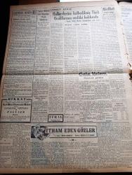 Vatan Gazetesi - 22 Haziran 1950 - Eskişehir Ve Şarkta Felakete Uğrayanların Durumu - Ulaştırma Bakanı General Fahri Belen - Fin Milletvekili Bayan Karvikko Şehrimizde - Fuchs Hidrojen Bombası Sırlarını Da Ruslara Vermiş - Siyaset Ufkumuzun Yeni Simaları Yazan Sinan Korle Yazı Dizisi - Geniş Bir Dünya Görüşüne Sahip Bakan Nihat Reşat Belger - Kandıra'daki Yamyamlar -  Türk Ocakları Halkevlerini İstiyor - İtham Eden Gözler Yazan Henry Bordeaux Yazı Dizisi - Ocaklar Niçin Kapatıldılar - İtalya'da Kominform Aleyhtarı Komünist Partisi Kuruldu - İngiltere Kıbrıs'tan Vazgeçemiyor - Servisten Çıkarılan Makam Otomobilleri - Resimlerle Hadiseler - Kanuni Sultan Süleyman Yazan Feridun Fazıl Tülbentçi Yazı Dizisi - Pasifik Adalarında Bir Türk Anlatan Faruk Yönter Yazı Dizisi - İstanbul Üniversitesi Talebe Birliği Ve Devlet Tiyatrosu Sanatkarları - Çapamarka - Jawa Motosikletleri - Çörçil Anlatıyor Çıktı - Kanzuk Eczanesi - Mazon Meyva Tuzu - İstanbul Ankara Radyosu Programı - Kibar Sabunu