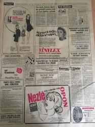 HÜRRİYET GAZETESİ 14 NİSAN 1968 YIL :20 SAYI :7169---Almanya da öğrenciler polislerle çatışmaya devam etti ---Denktaş 4 yıl sonra Kıbrıs a döndü ---Almanya da esrar satan 3 Türk işçisi tevkif  edildi --Çapkın Patrik hastalanınca  ateşli  aşk  2 ayda sona erdi ---Mayın tarlasında  2 kadın parçalandı ---Bir camii soyan hırsızı Halk  adliyede  yuhaladı ---Seyhan nehrine düşüp boğulan  küçük öğrenci  için  bütün Adana ağladı ---Bir  profesörün  fırtına koparan açıklaması :Bırakalım öğrenciler cinsel hayat yaşasınlar ---Gürbüzer Film listesinde ilan edilip aylardır film piyasasında :Türkan Şoray ,Murat Soydan Yusuf Sezgin: Kahveci Güzeli ---Düşman Aşıklar : İzzet Günay ,Semiramis Pekkan Demirspor Eskişehir i 2-1 yendi ---Fenerbahçe -PTT Oynuyor ---Beşiktaş :1 G.Tepe :0---