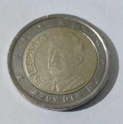 2 EURO MADENİ PARA 2001 Yılı İspanya (Resimdeki Ürün Gönderilecektir) (45)