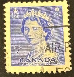 Kanada Pulu - Canada Stamp - Mektup Zarfından Kesilmiş / Postadan Geçmiş Pul Filateli - KRALİÇE ELİZABETH - 5 PARA YABANCI PULLAR