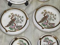 18140-MUHTEŞEM GÜZELLİKDE 6 ADET HAND MADE IN RHODES BY KINOYS IN 24 K GOLD PORSELEN TAKIMI