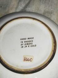 18140-MUHTEŞEM GÜZELLİKDE 6 ADET HAND MADE IN RHODES BY KINOYS IN 24 K GOLD PORSELEN TAKIMI