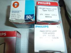 PHİLİPS VE OSRAM HALOJEN ÇANAK AMPÜL 17 VE 12 VOLT  15 ADET+ 4 ADET BALAST ADAPTÖR +6 ADET DUY