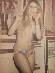 Pazar Haftalık Aktüalite Sinema Tiyatro Müzik ve Magazin Dergisi - 1974 Yılı - Sayı:969 - Seher Şeniz  - Neri Neril - Edwige Fenech - Ülkü Ülker 17 kilo vererek Yeşilçam'a döndü - Brigitte Bardot Havva Ana kılığında sizlerle buluşacak - Romalı Perihan eski defterleri karıştırıyor - Prens Bican - Arzu Okay - Mine Mutlu - Oya Peri işine dört elle sarıldı - İlhan Daner - Aynur Akarsu - Ünlüler Albümü: Perihan Savaş - Hüseyin Zan - Temel Gürsu - Aytaç Arman - Ceyda Karahan - Sezer İnanoğlu - Süreyya Duru - Halit Refiğ - Ünsal Emre - Nejat Saydam - Murat Ertan - Oya PEri - İlhan Daner - Serdar Gökhan evine yerleşmek isteyen Mualla Omay'ı zorla savabildi - Muhterem Nur, Efgan Efekan'a dut gibi aşık olmuştu -  Nazan Ece - Serdar Gökhan - Muhterem Nur - Efgan Efekan - Deniz Erkanat - Çolpan İlhan - Semra Yıldız - OYa Peri - Sabina - Gülsüm Kamu - Erdem Buri - İsmet Ay - Dario Moreno - Kutsi Beğdeş - Benli Belkıs fotoğraf ve haberi - Tam Takım Dergi