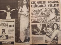 Pazar Haftalık Aktüalite Sinema Tiyatro Müzik ve Magazin Dergisi - 1974 Yılı - Sayı:966 - Seyyal Taner - Prenses Banu - Romina Yeşilçam'a yerleşti - Ayhan Işık - Sadri Alışık - Ahu Doğan - Emel Sayın tam dört kez çocuk aldırmış - Çıplaklıkta Seher Şeniz ve Anuşka'yı geçen yok - Ünlüler Albümü: Göksel Arsoy - Ülkü Erakalın - Hülya Koçyiğit - Belgin Doruk - Hüseyin Baradan - Faik Coşkun - Vahi Öz - Nevzat Okçugil - Necdet Tosun - Göksel Arsoy - Nevzat Pesen - Hulki Saner - Gönül Yazar - Memduh Ün - Bülent Oran - Göksel Arsoy - Sırrı Gültekin - Melek görgün: ''Ben baharı işte böyle karşılarım'' diyor - Tanju Korel - Ahmet Arkan - Sevgi Sun - Sermet Serdengeçti - Fatma Belgen - Hayati Sönmez - Nilüfer Aydan - Yılmaz duru - Memduh Ün - Halit Refiğ - Fatma Girik - Reha Yurdakul - Yılmaz Duru - Nilüfer Aydan, Halit Refiğ aşkı baskınla son buldu - Nuray Uslu - Nebahat Çehre - Muhterem Nur fotoğraf ve haberi - Tam Takım Dergi