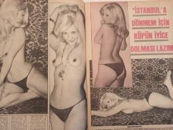 Pazar Haftalık Aktüalite Sinema Tiyatro Müzik ve Magazin Dergisi - 1974 Yılı - Sayı:966 - Seyyal Taner - Prenses Banu - Romina Yeşilçam'a yerleşti - Ayhan Işık - Sadri Alışık - Ahu Doğan - Emel Sayın tam dört kez çocuk aldırmış - Çıplaklıkta Seher Şeniz ve Anuşka'yı geçen yok - Ünlüler Albümü: Göksel Arsoy - Ülkü Erakalın - Hülya Koçyiğit - Belgin Doruk - Hüseyin Baradan - Faik Coşkun - Vahi Öz - Nevzat Okçugil - Necdet Tosun - Göksel Arsoy - Nevzat Pesen - Hulki Saner - Gönül Yazar - Memduh Ün - Bülent Oran - Göksel Arsoy - Sırrı Gültekin - Melek görgün: ''Ben baharı işte böyle karşılarım'' diyor - Tanju Korel - Ahmet Arkan - Sevgi Sun - Sermet Serdengeçti - Fatma Belgen - Hayati Sönmez - Nilüfer Aydan - Yılmaz duru - Memduh Ün - Halit Refiğ - Fatma Girik - Reha Yurdakul - Yılmaz Duru - Nilüfer Aydan, Halit Refiğ aşkı baskınla son buldu - Nuray Uslu - Nebahat Çehre - Muhterem Nur fotoğraf ve haberi - Tam Takım Dergi