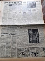 Vatan Gazetesi - 13 Aralık 1954 - Ahmet Emin Yalman Köşe Yazısı - Kıbrıs İçin Gençlik Adına Birleşmiş Milletlere Başvuruldu - Finlilere Dün 6 2 Mağlup Olduk - Müslüman Kardeşler'den Beş Kişi Daha İdama Mahkum Edildi - NATO'ya Karşı Doğu Bloku -  Mevlana Töreni İçin Endişeler - Otomobil Sevdası Yazan İsmail Ateş Yazı Dizisi - Ava Gardner'e Bombay'da Büyük Tezahürat Yapıldı - Rubirosa Ve Zsa Zsa Gabor Evleniyor - Hoş Memo Karikatür - Stalin Nasıl Öldürüldü Çeviren Rahşan Ecevit - Çin Bilmecesi Formoza - Sir Julius Levy'nin Yükselişi Yazan Daphne Du Maurier - Eski Nazi Kumandaları Şimdi Ne İş Yapıyorlar - Galatasaray Beykoz'u 1 0 Mağlup Etti - Gripin - Beşiktaş Galatasaray Maçının Hakemi Marijan