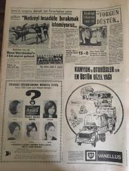 HÜRRİYET GAZETESİ 13 NİSAN 1967 YIL :19 SAYI :6807--Cezasını kendi eliyle verdi ---Sunay ,yarın Türkiye ye hareket  ediyor ---Murdar ırmağa taştı 200 dükkan su altında ----Permi satışı  ve bu yol ile otomobil ithalatı önlenecek ---Üç İsrail 'li asker öldürüldü ---1967 nin tipi ,manken 1,5 dakikalık bir reklam programı  için 100 bin  lira aldı ----Hamido nun  teslim olmasına köylüler  üzüldü ---Emekli Albay Eşini Tabanca ile Öldürüp Kaçtı ---Kara sinekle mücadele edecek ekipler  kuruldu ---420 bin dolar Kennedy Havaalanında Kayboldu --Neticeyi tesadüfe  bırakmak istemiyoruz ---Bursa dan İstanbul a 5 bin  seyirci gelecek ---Ergenlik sivilcesi 15 dakika da yok ediliyor ---Kamping Fuarında Türk Pavyonunu Gören Almanlar ,Türkiye ye Gelecek ---Cesar Romeo ,ak saçları ile  televizyon yıldızı oldu ---Siirt te 230 firari var ---