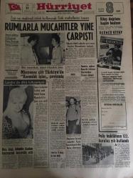HÜRRİYET GAZETESİ 11 NİSAN 1967 YIL :19 SAYI :6805---Rumlarla Mücahitler Yine Çarpıştı ---Misyoner çift Türkiye de karanlık işler çevirmiş ---Gece kulüpleri cırtlak sesli artist Jayne Mansfield  in işine son verdi ----Hamido ,oğlunu kaza ile öldüren gazeteciden  davacı olmadı ---Beş kişi hamile kadını kaçırarak tecavüz etti ---Polis teşkilatının 122 . kurtuluş yılı kutlandı ---Florya tesislerine ait yeni zamlı tarife tespit edildi ---Tankerden akan petrol ,Fransa  sahillerine indi ---Beşiktaş neden bocalıyor ?--Devler aynı hiza da ---Altaylılar :Beşiktaş büyük konuşmanın  cezasını çekti ---Sunay ,Harikalar diyarında ---Moda da cesedi bulunan şahsın cinayete kurban gittiği sanılıyor ---Toto da 13 maçı iki kişi bildi ---Büyük Asker Mareşal Fevzi Çakmak Anıldı ---Sunay ı götüren helikopterin pilotu başkanla Türkçe  konuştu ---