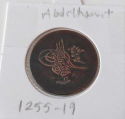 1255-19 SULTAN ABDÜLMECİT BAKIR 10 PARA ORİJİNAL ÇOK ÇOK TEMİZ M2EE3R NADİR