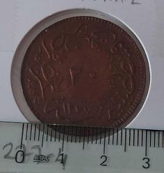 1277-4 SULTAN ABDÜLAZİZ BAKIR 20 PARA ORİJİNAL ÇİLALTI 2SS1RR NADİR