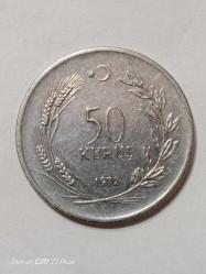 TÜRKİYE CUMHURİYETİ 50 KURUŞ 1972  ÇÇT