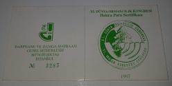 1997 DÜNYA ORMANCILIK KONGRESİ HATIRA PARA SERTİFİKASI