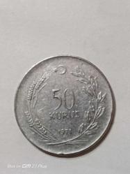 TÜRKİYE CUMHURİYETİ 50 KURUŞ 1971  ÇÇT