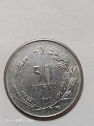 TÜRKİYE CUMHURİYETİ 50 KURUŞ 1977  ÇÇT