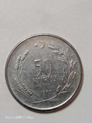 TÜRKİYE CUMHURİYETİ 50 KURUŞ 1977 ÇÇT