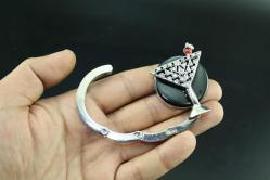 Katlanabilir Çanta Asma Aparatı Masa Kenarı Çanta Askısı Taşınabilir askı sıfır (büyük raf 7