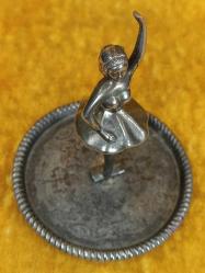 VINTAGE GÜMÜŞ KAPLAMA METAL BALERİN BİBLO