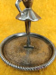 VINTAGE GÜMÜŞ KAPLAMA METAL BALERİN BİBLO