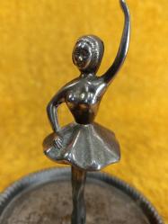 VINTAGE GÜMÜŞ KAPLAMA METAL BALERİN BİBLO