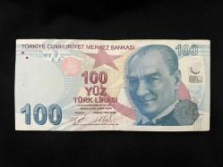 9. Emisyon 100 Türk Lirası 4. Tertip F001 728567 İlk Prefix Nadir Seri ÇÇT
