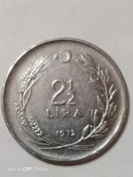 TÜRKİYE CUMHURİYETİ 2 1/2 LİRA 1972 ÇÇT